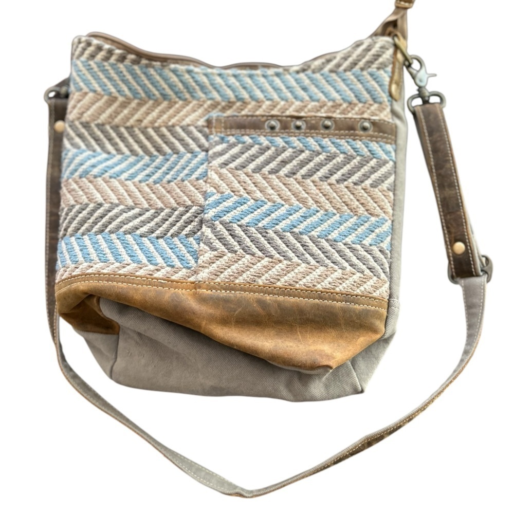 Myra Bag Women's Blue Shoulder Bag with Stud Detailing and Zip Closure‎